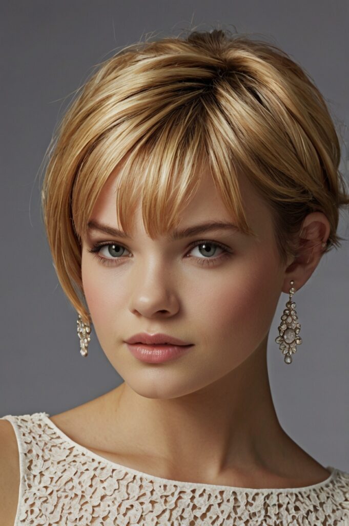 Side-Parted Pixie with Barrettes Prom Hair Styles for Short Hair